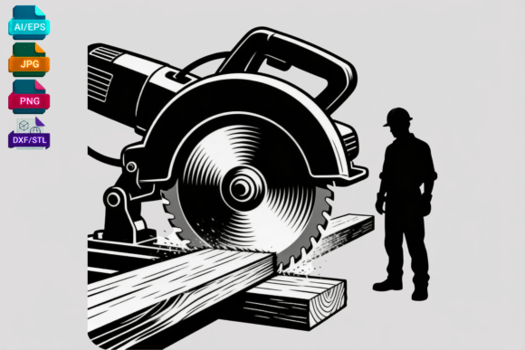 Download Circular Saw Wood Cutting Silhouette - Wood cut Collection