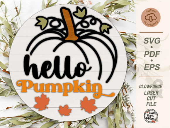 Download Hello Pumpkin Sign SVG, Hello Fall SVG - Premium Resources