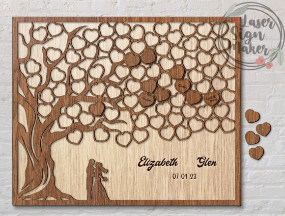 Download Heart Guest Book Wedding Tree of Love - Premium Resources