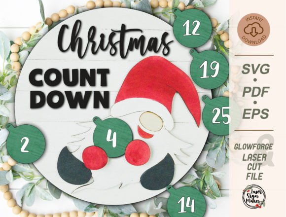 Download Christmas Gnome Countdown Sign - Premium Bundle