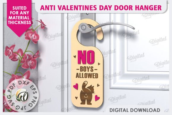 Download Anti Valentines Day Door Hanger LaserCut - Door hanger lasercut Collection