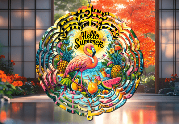 Download Hello Summer Fruit Flamingo Wind Spinner - Hello Collection