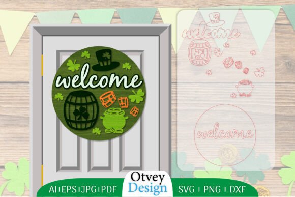 Download St. Patrick's Day Door Hanger Lasercut - Door hanger lasercut Collection