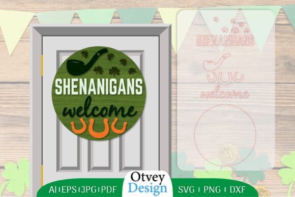 Download St. Patrick's Day Door Hanger Lasercut - Door hanger lasercut Collection