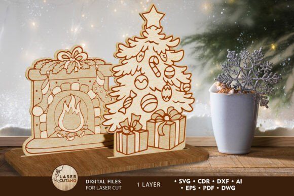 Download Christmas Decorative Stand Wood Cut File - Wood cut Collection