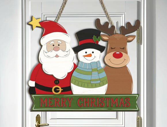 Download Merry Christmas Door Hanger Lasercut Svg - Door hanger lasercut Collection