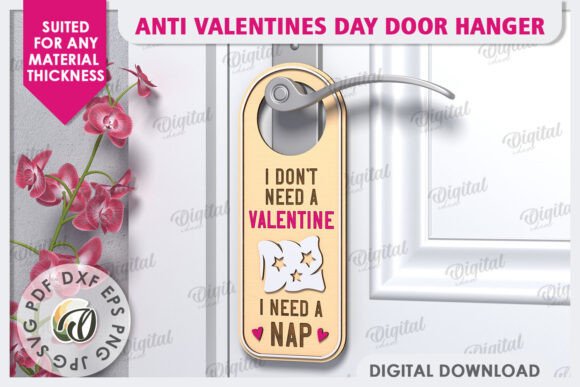 Download Anti Valentines Day Door Hanger LaserCut - Door hanger lasercut Collection