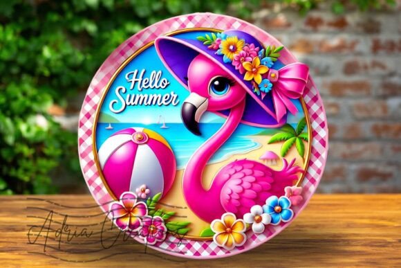 Download 3D Hello Summer Flamingo Welcome Sign - Hello Collection