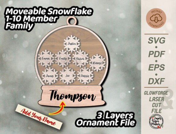 Download Snowglobe Ornament Svg, Family Ornament - Premium Bundle