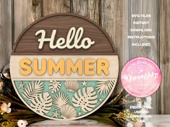 Download Hello Summer Wood Sign Cutfile - Hello Collection