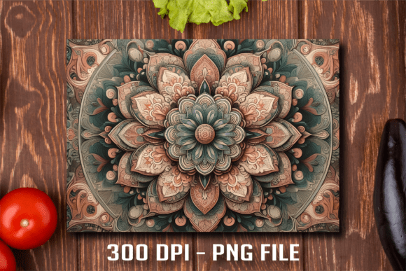 Download Vintage Sage Mandala Wood Cutting Board - Wood cut Collection