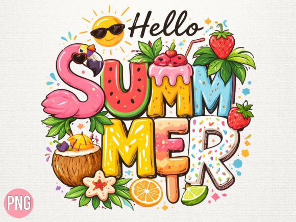Download Tropical Hello Summer Beach PNG Shirt - Hello Collection