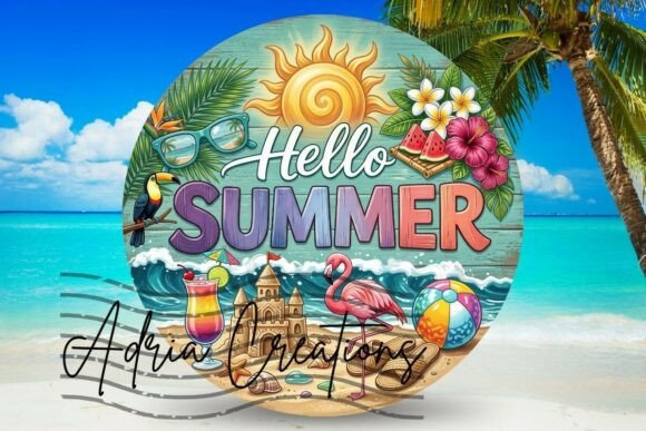 Download Hello Summer Door Sign, Wind Spinner Png - Hello Collection